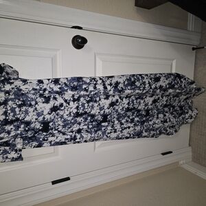 White Mark Floral Maxi Dress in Blue and White